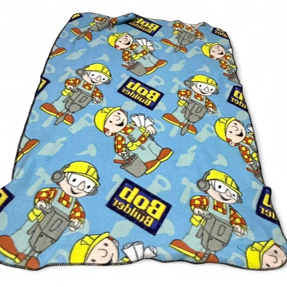 Bob the Builder Blue Fleece Throw Blanket 43x59